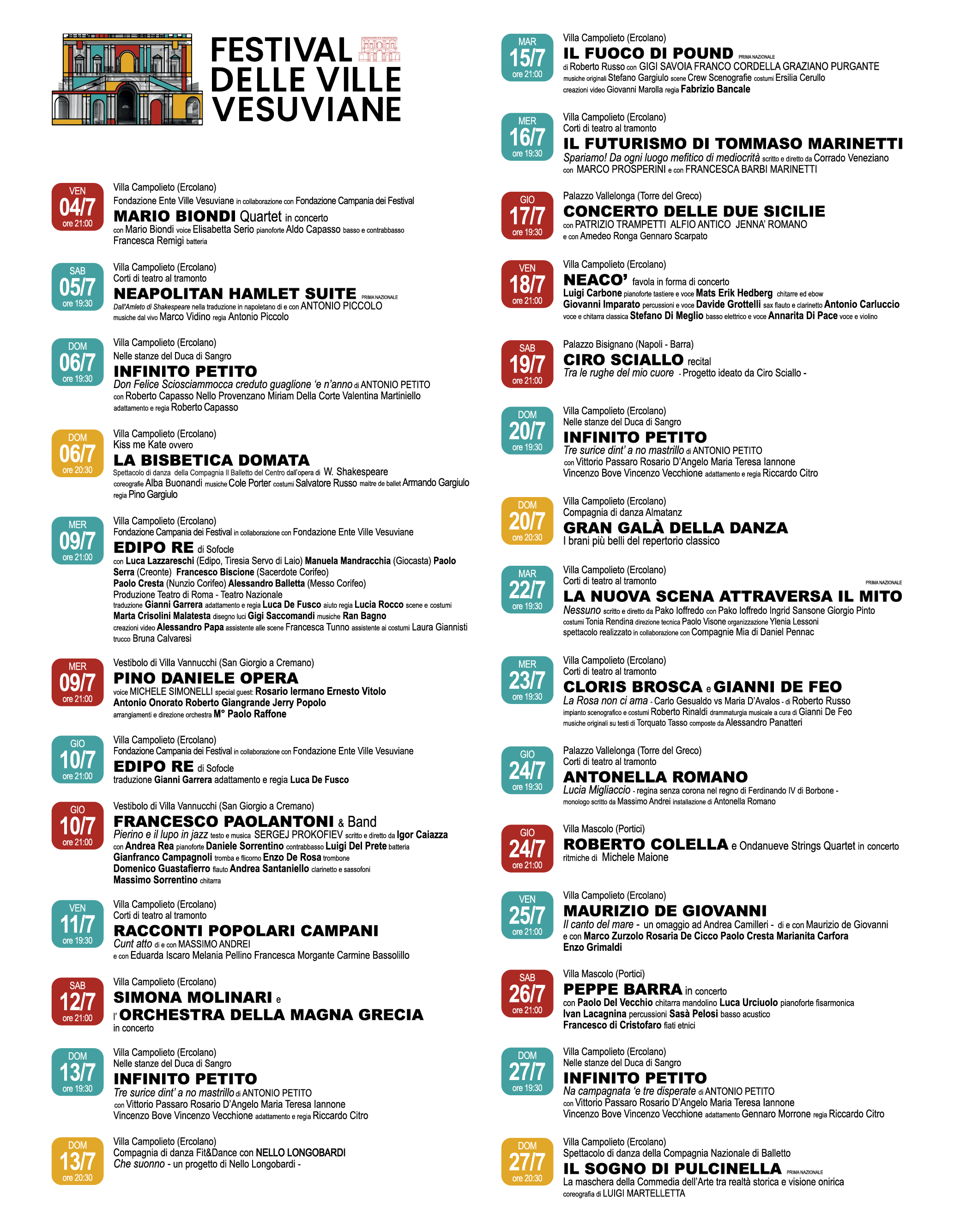 Programma festival ville 